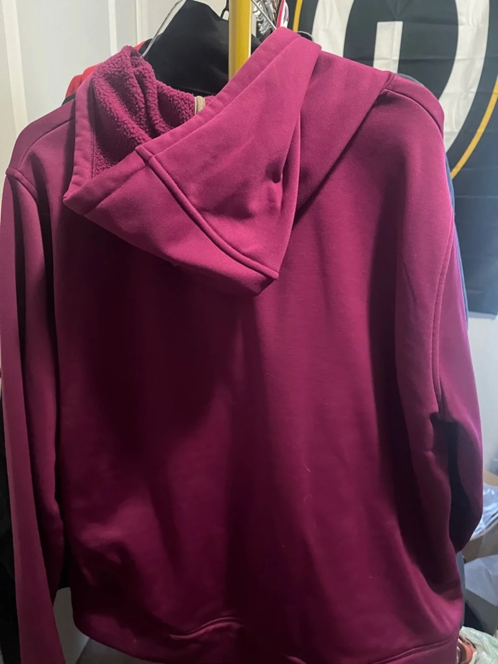 Under Armour Maroon Pullover Hoodie with Mint Logo
